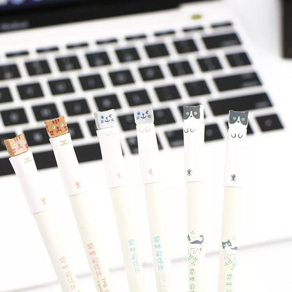 🌺 5/$25 Sale 🌺 NWT 12 pcs unique cute cat gel pens - Picture 2 of 6